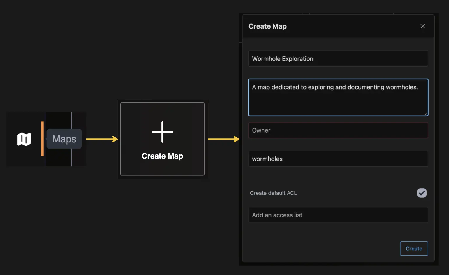 Create Map UI Create Map UI